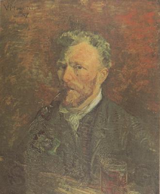 Vincent Van Gogh Self-Portrait with Pipe and Glass (nn04)